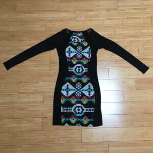 EUC Iris Los Angeles Black Geometric Print Dress